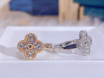 Clover Diamond cut Ring