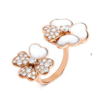 Clover Ring, Diamond Cut 2 Motif