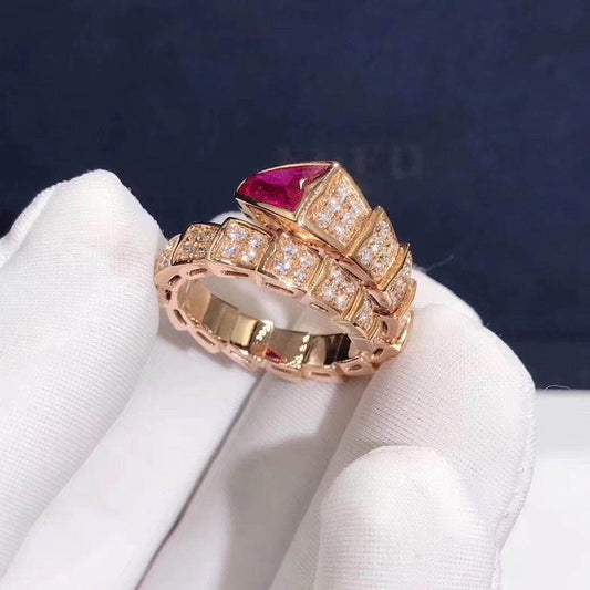 Serpenti Two Coil Gold Ring