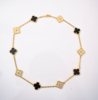 Black & Gold Clover w/ Diamond Cut