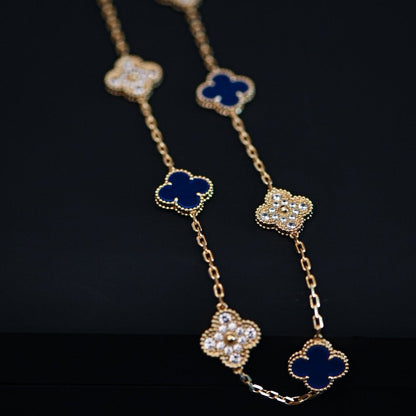 Navy Blue Clover w/ Diamond Cut