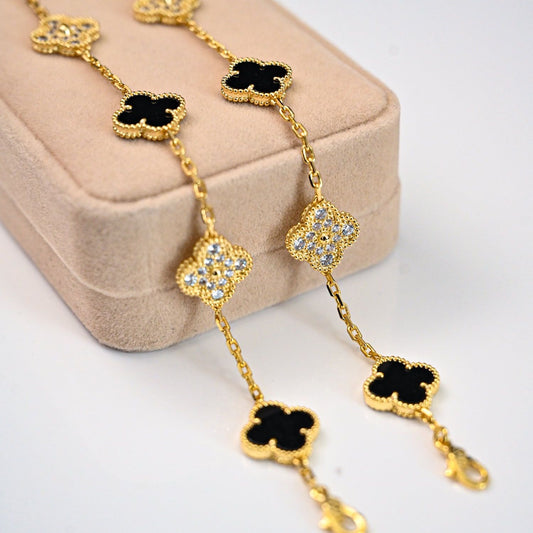 Black & Gold Clover Bracelet