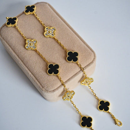 Black & Gold Clover Bracelet