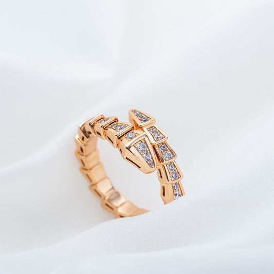 Serpenti Gold Ring w/ Diamonds