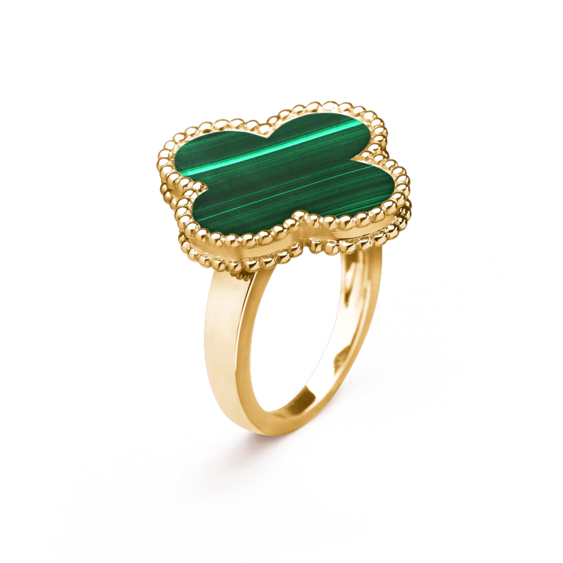 Clover Malachite Ring