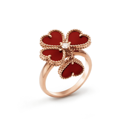 Clover Carnelian Ring