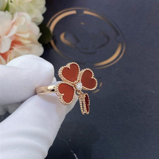 Clover Carnelian Ring