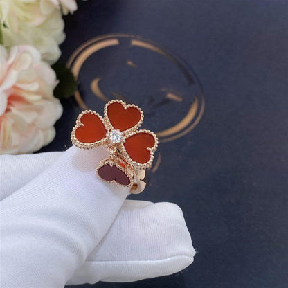 Clover Carnelian Ring