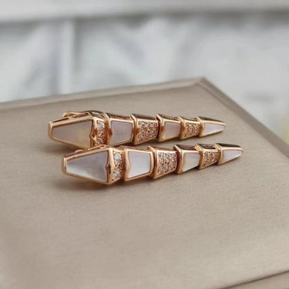 Serpenti Gold Diamond Cut Earrings