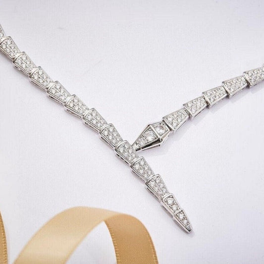 Minimalist Snake Necklace Diamond Cut