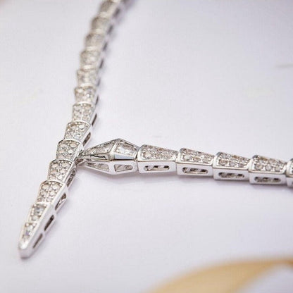 Minimalist Snake Necklace Diamond Cut